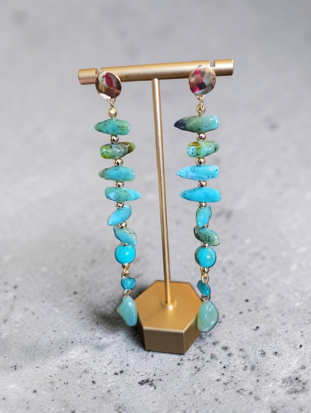 Sassified Boutique Nwt Turquoise  Colored Beaded Drop Earrings - Women Jewelry